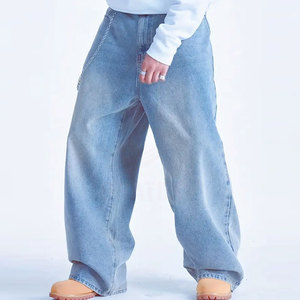 New Style Outdoor Use Oversize <b>Jeans</b> Pant Washed Best Quality Solid Color <b>Jeans</b> Pants For <b>Men</b> In Cheap Price - Product Image 1