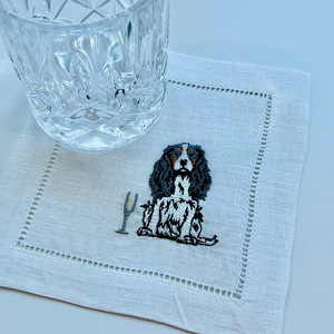 Sous-verres et serviettes personnalisés 100 % lin, brodés, réutilisables, avec monogramme ou logo, cadeau idéal pour hôte de fête de Noël ou mariée - Product Image 4