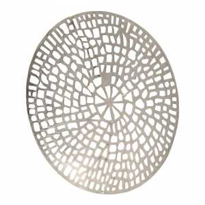 Grande œuvre d'art murale moderne, design artisanal en aluminium, motif corail, forme ronde, décoration murale pour hall d'hôtel. - Product Image 1