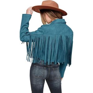 Chaqueta de gamuza para mujer con flecos, estilo bohemio occidental, abrigo con borlas, moda vintage vaquera, ropa exterior, chaqueta de gamuza para damas. - Product Image 2
