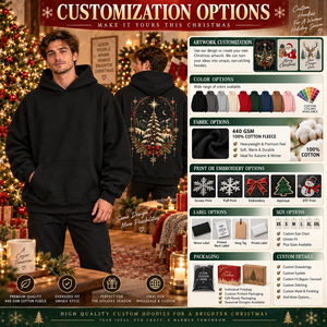 <b>Christmas</b> Graphic <b>Hoodie</b> Men Holiday Warm Seasonal OEM ODM Streetwear Style Outfit Low MOQ Winter Wear Manufacturer Festive - Product Image 1