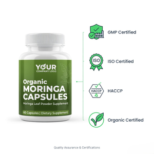 Capsules de feuilles de Moringa biologiques, complément alimentaire, fabricant OEM, étiquette privée - Product Image 2