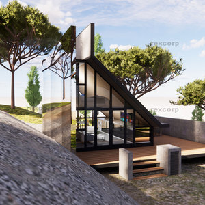 Diseño Único de Casa Contenedor Modular en Forma de A, Cabaña Moderna en Forma de A con Camas Altas y Balcón, Ideal para Viajeros - Product Image 3
