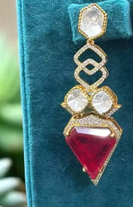 Boucles d'oreilles de créateur de qualité supérieure, magnifiques, parfaites pour les mariages et les occasions spéciales, vêtements traditionnels pour femmes - Product Image 2
