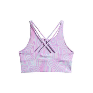 Women Solid Seamless <b>Racerback</b> Sports <b>Bra</b> Scoop Neck Medium Support Yoga Activewear Breathable Spandex Polyester/Nylon - Product Image 2