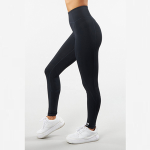 Leggings de yoga élégants et confortables pour femmes, en coton/bambou tricoté, antibactériens, respirants, sans coutures, taille mi-haute, fins et décontractés - Product Image 2