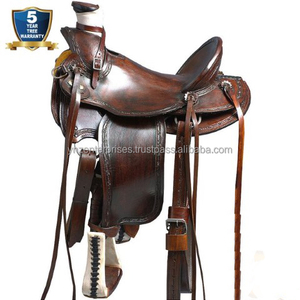 Y & Z Ensemble de selles de cheval en cuir durable de qualité supérieure Western Roping Ranch LTR_WAD_WS_CHNT_281 Taille de plusieurs couleurs disponibles - Product Image 1
