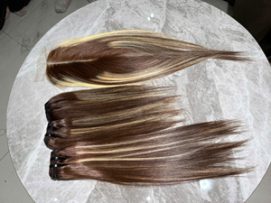 ผมต่อแบบเส้นตรง 100% ผมแท้เวียดนาม สีออมเบร น้ำตาลประกายบลอนด์ สีเปียโน ผมแท้แบบเป็นมัด - Product Image 4