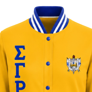 เสื้อแจ็คเก็ตบอมเบอร์ผ้าซาติน Sigma Gamma Rho สำหรับผู้หญิง น้ำหนักเบา ซิปหน้า แขนจั๊มพ์  ชุดเครื่องแบบชมรมกรีก รับผลิตตามสั่ง ขายส่ง - Product Image 3