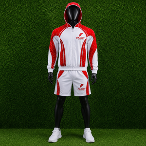 Wholesale Custom <b>Mens</b> Nylon Sports Tracksuit Hooded Jacket and <b>Shorts</b> Set Activewear OEM - Product Image 2