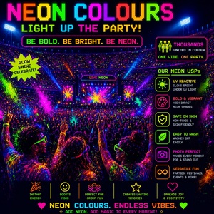 Polvo de Neón para Fiestas, 500 Gramos – Polvo de Color UV No Tóxico y Fácil de Lavar para Celebraciones de Adultos y Niños - Product Image 2