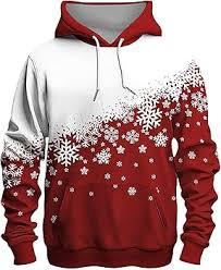 Sweat-shirt personnalisé à motif flocon de neige de Noël |   Impression par sublimation rouge et blanche |   Pull en polaire lourd pour l'hiver - Product Image 3