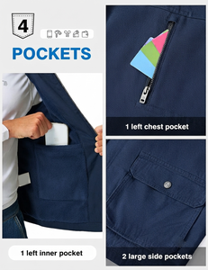 Canvas <b>Vest</b> Men Cotton Sleeveless Jacket Casual <b>Utility</b> <b>Vest</b> for Work Outdoor Travel and Daily Wear Breathable Solid Color <b>Vest</b> - Product Image 5