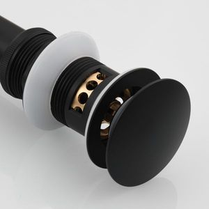 Sifone a scomparsa in ottone per lavabo con troppopieno, nero, per bagno, con cestello filtro rimovibile - Product Image 5