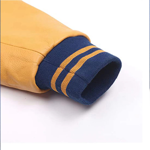 <b>Men's</b> High Street Style Woolen Varsity <b>Jacket</b> Finished <b>Thin</b> Sleeves Stand Collar Windproof Breathable Eco-Friendly Quick Dry - Product Image 3
