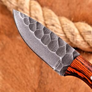 Cuchillo de Bushcraft de Hoja Fija EDC de Acero 12c27 Personalizado, Mango de Madera Pakka, Funda de Cuero, OEM, Hoja Entera, Cuchillo de Caza y Camping - Product Image 2