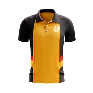 Camiseta Deportiva de Cricket Negra y Dorada para Hombre, Manga Corta, Ropa Deportiva para Partidos, Entrenamiento, Uniforme de Equipo, Ropa de Alto Rendimiento - Product Image 1