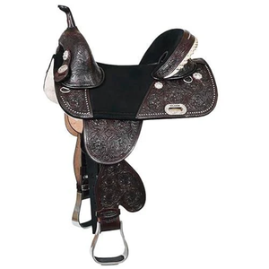 Premium Dark Brown Western Horse Saddle Genuine Leather Hand Tooled Trail Riding Cowboy Ranch <b>Equestrian</b> Tack Comfort - Product Image 2