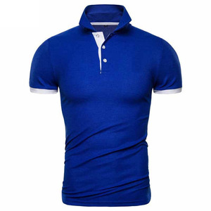 Camiseta de punto sólida para hombre, corte regular, con botones, cuello cerrado, 100% algodón, transpirable y cómoda, polos para hombre - Product Image 5