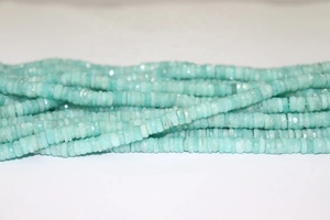 ลูกปัดหินอัญมณีธรรมชาติ Amazonite,ลูกปัดทรงยาง Heishi ขนาด7มม. สำหรับทำเครื่องประดับ - Product Image 4