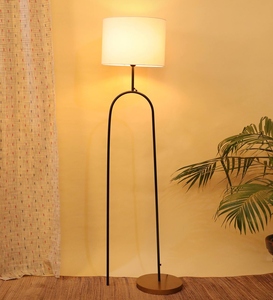 Lampe de sol de club de luxe en tissu blanc Midwest avec base en métal, OEM ODM, faible MOQ, prix d'usine, vente en gros, approvisionnement en vrac - Product Image 3