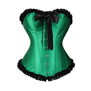 Corsé de satén sexy sin tirantes para mujer, corsé de cintura estilo burlesque, top bustier, tallas grandes XS-6XL - Product Image 1
