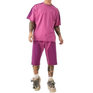Ensemble T-shirt et Short 100% Coton 250G/420G Personnalisé pour Homme et Femme – Vêtements d'Été Vintage Délavés Coupe Oversize - Product Image 1