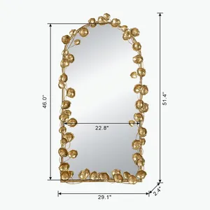 Miroir mural en métal fait main moderne, miroir décoratif rond de luxe contemporain pour la maison, l'hôtel, la station balnéaire, la chambre à coucher, la salle à manger, décoration murale - Product Image 2