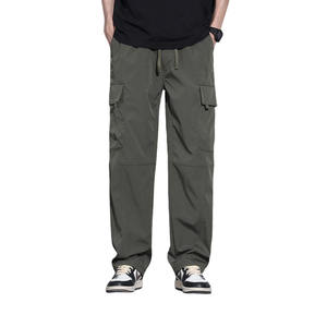 Pantalones Cargo Rectos de Verano para Hombre, de Alta Calidad, al por Mayor, Ajuste Holgado, Color Sólido, con Múltiples Bolsillos, Pantalones Casuales Holgados para Trabajo - Product Image 5