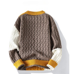 Pull-over Tendance Vintage 2026 de Qualité Supérieure, Tissé Respirant avec Logo Jacquard 3D sur le Devant, Pull Mode Homme Hiver en Laine Grossière - Product Image 4