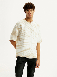 Camiseta de Manga Corta para Hombre, Estilo Tie-Dye, Cuello Redondo, Casual, a Rayas, Corte Regular, 100% Algodón, Tejido de Punto - Product Image 4