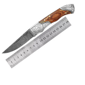 Handmade Damascus Steel Pocket Folding Knife Durable Pattern Steel Compact Outdoor <b>Camping</b> Hiking Fishing Travel <b>Tool</b> - Product Image 1
