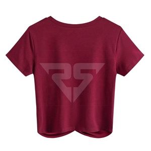 New Fashion Customized Design High Quality Crop <b>Top</b> Wholesale Black Plain Women's Crop <b>Top</b> T-shirts - Product Image 2