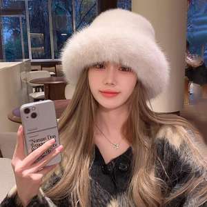 SIDDIQUI HOSINEX Nuevo Sombrero de Pescador de Piel Sintética para Mujer 2024, Laminado, Casual, de Felpa, Teñido sin Costuras, con Lazo, Cálido para Invierno, Venta al por Mayor - Product Image 6