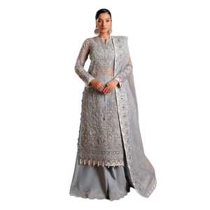 Robes de mode élégantes, robes de mariée, tenues de mariage, robes de soirée longues, broderies faites à la main, travail complet de sequins, robes de réception - Product Image 1