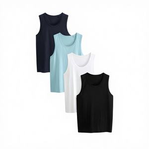 Gilets et débardeurs décontractés pour hommes 100 % coton, grandes tailles, coupe ajustée, anti-boulochage, séchage rapide - Product Image 1