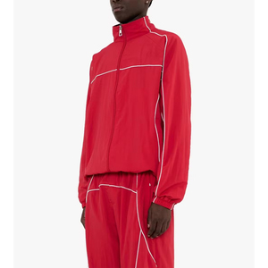 High Street Fashion Wear Apparel Supplier Sporty Reflective Stripes Nylon Windbreaker Outdoor Sports Gym Training Wind Jacket - Product Image 3