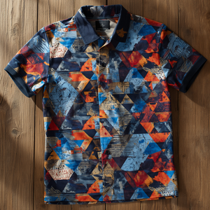 Polo pour homme en polyester et spandex imprimé - Product Image 4