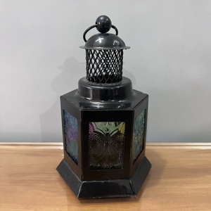 Mini Metal Candle <b>Lantern</b> Decorative Color Glass <b>Tea</b> <b>Light</b> Holder for Home Wedding Ramadan Decor - Product Image 2
