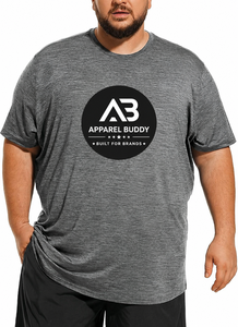 เสื้อยืดแขนสั้นผู้ชายแบรนด์ AMY ผ้าฝ้าย 100% ทรงปกติ รับสกรีนโลโก้ ขายส่ง - Product Image 4