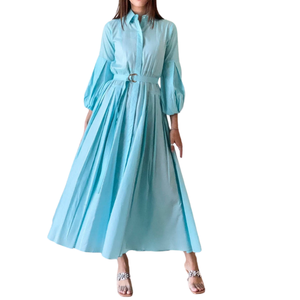 New Design Fashionable Solid Color V Neck <b>Plus</b> <b>Size</b> Women's Clothing Custom Logo & Colors Breathable Casual Dresses for Women - Product Image 1