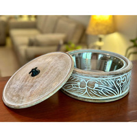 Tortilla en bois réchauffeur panier vaisselle marmite avec couvercle maison cuisine salle à manger décor mangue bois bol Chapati Roti porte-pain boîte