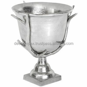 Floreros de Metal modernos para decoración del hogar, florero de forma redonda Chapado en plata con diseño martillado de aluminio de lujo nórdico pequeño - Product Image 1