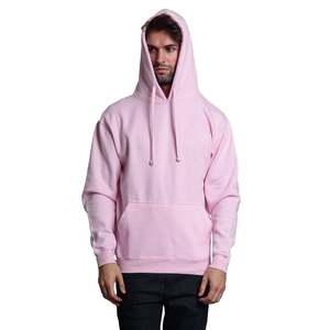 Men's <b>Pink</b> Hooded <b>Sweatshirt</b> Regular Fit Solid Color Casual Autumn Wear Fleece 100% Cotton Long Sleeve Pocket Design - Product Image 3