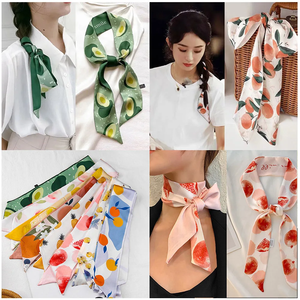 Nuevo Pañuelo de Moda de Seda con Estampado de Frutas para Mujer, Bufanda de Seda de 90cm de Largo, Pañuelo Estrecho para el Cuello, Lazo para el Cuello - Product Image 6