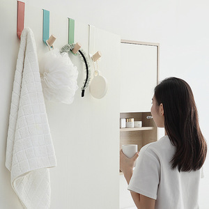 Porte-manteau mural simple en métal XH pour chambre, entrée, salle de bain, pour vêtements et serviettes, écologique - Product Image 2