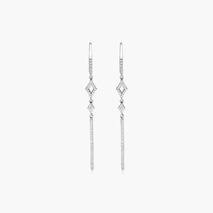 14K Yellow Gold Geometric Lab Grown Diamond Chain Drop <b>Earrings</b> - Product Image 3