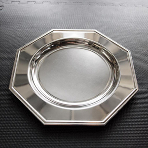 Hexagon Shape Metal Under Plate Shiny <b>Mirror</b> Polished Handcrafted <b>Tabletop</b> Kitchenware Food Serving Dishes And Plates Supplies - Product Image 2