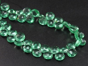 Perles en verre soufflé en forme de cœur à facettes, vert émeraude, 8x8mm, brin de 8 pouces, pour la création de bijoux en forme de goutte d'eau - Product Image 4