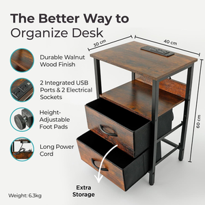 Wholesale Price Wooden Cabinet <b>with</b> Metal Frame <b>Side</b> <b>Tables</b> 2 Tier Storage Cabinet for Living Room, <b>Drawing</b> Room, Office - Product Image 4